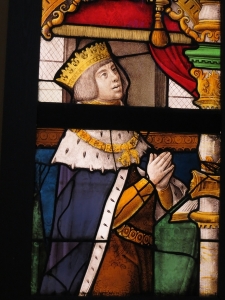 Filips de Schone (gekroond) op een glasraam in de Sint-Gummaruskerk te Lier